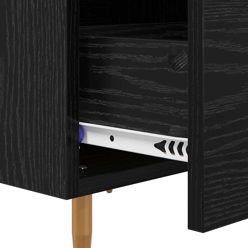 Bedside Cabinet Black Oak 40 x 35 x 47.5 cm Engineered Wood