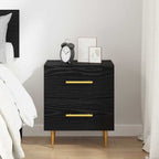 Bedside Cabinet Black Oak 40 x 35 x 47.5 cm Engineered Wood