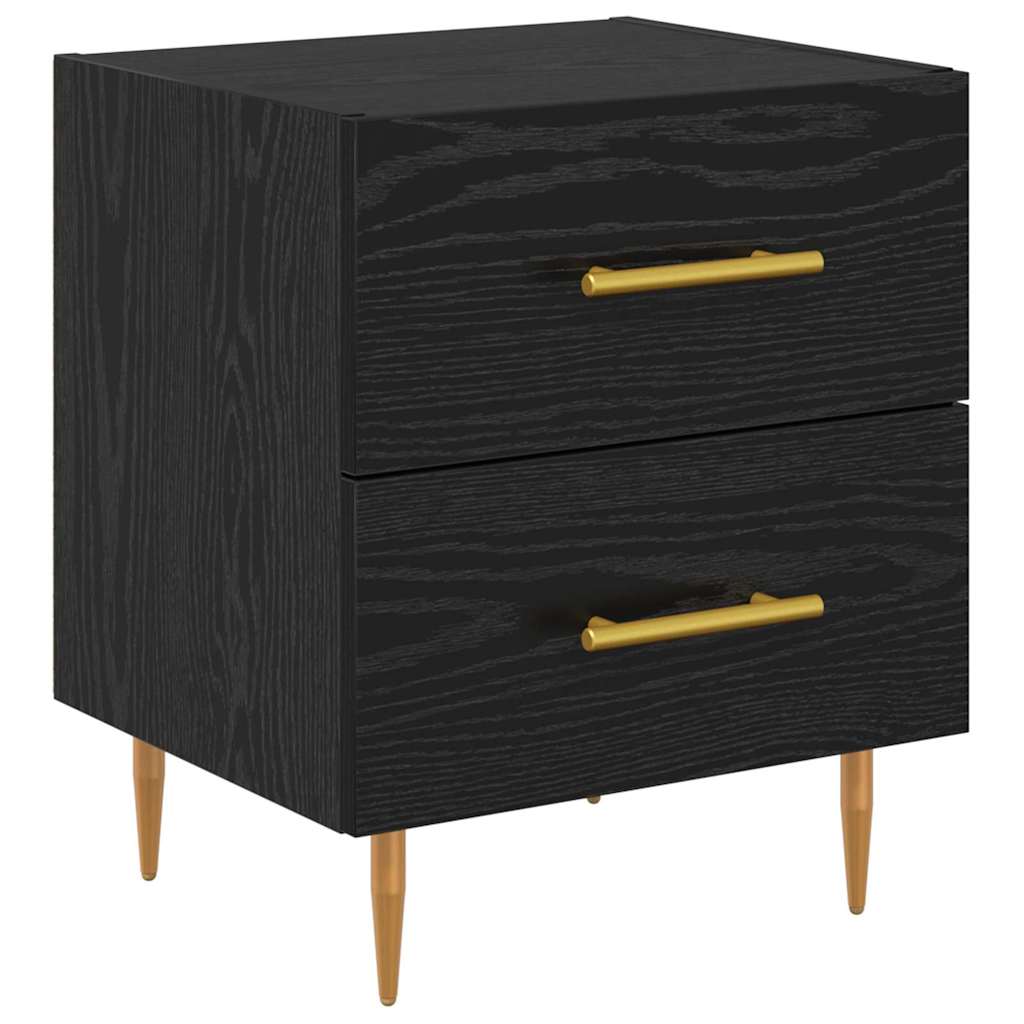 Bedside Cabinet Black Oak 40 x 35 x 47.5 cm Engineered Wood