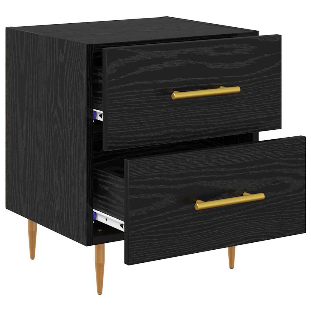 Bedside Cabinet Black Oak 40 x 35 x 47.5 cm Engineered Wood