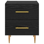 Bedside Cabinet Black Oak 40 x 35 x 47.5 cm Engineered Wood