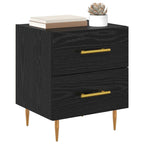Bedside Cabinet Black Oak 40 x 35 x 47.5 cm Engineered Wood