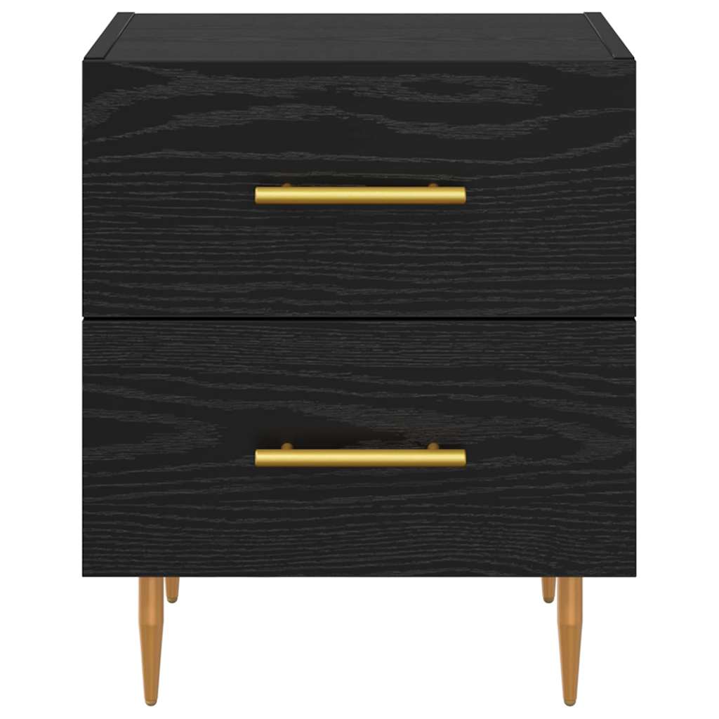 Bedside Cabinet with Drawer 2 pcs Black Oak 40 x 35 x 47.5 cm