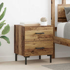 Bedside Cabinet with Drawer 2 pcs Old Wood 40 x 35 x 47.5 cm