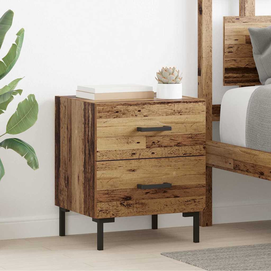 Bedside Cabinet with Drawer 2 pcs Old Wood 40 x 35 x 47.5 cm