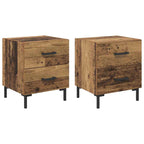 Bedside Cabinet with Drawer 2 pcs Old Wood 40 x 35 x 47.5 cm