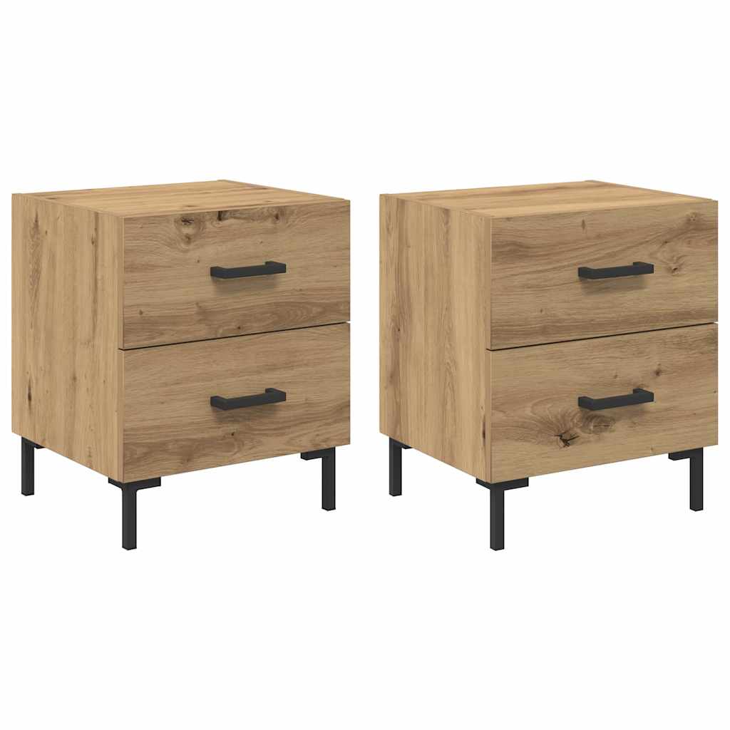 Bedside Cabinet with Drawer 2 pcs Artisan Oak 40 x 35 x 47.5 cm