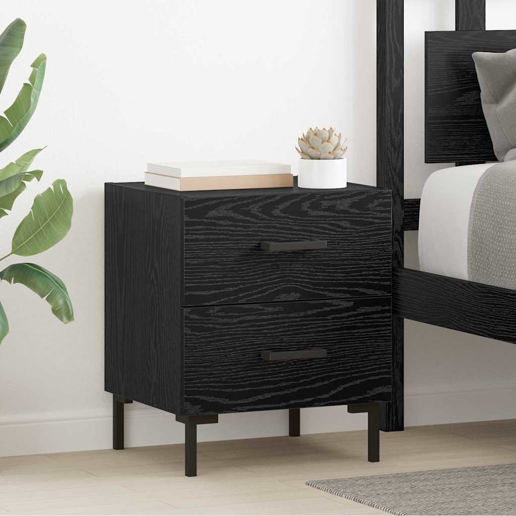 Bedside Cabinet Black Oak 40 x 35 x 47.5 cm Engineered Wood