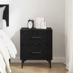 Bedside Cabinet Black Oak 40 x 35 x 47.5 cm Engineered Wood