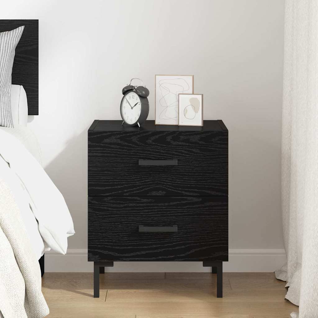 Bedside Cabinet Black Oak 40 x 35 x 47.5 cm Engineered Wood