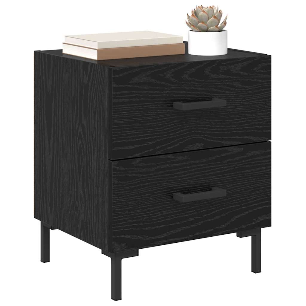 Bedside Cabinet Black Oak 40 x 35 x 47.5 cm Engineered Wood