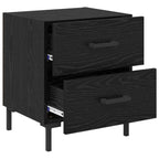 Bedside Cabinet with Drawer 2 pcs Black Oak 40 x 35 x 47.5 cm
