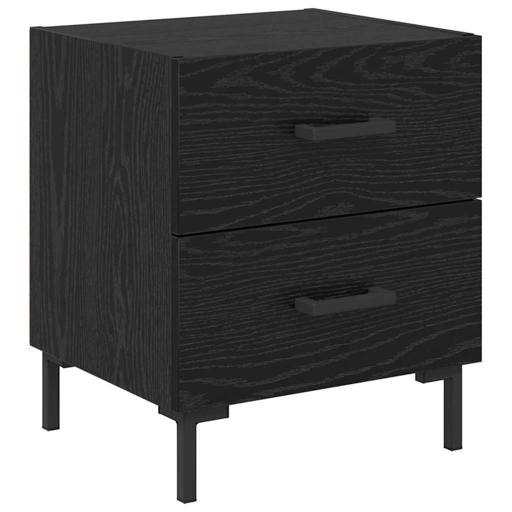 Bedside Cabinet with Drawer 2 pcs Black Oak 40 x 35 x 47.5 cm