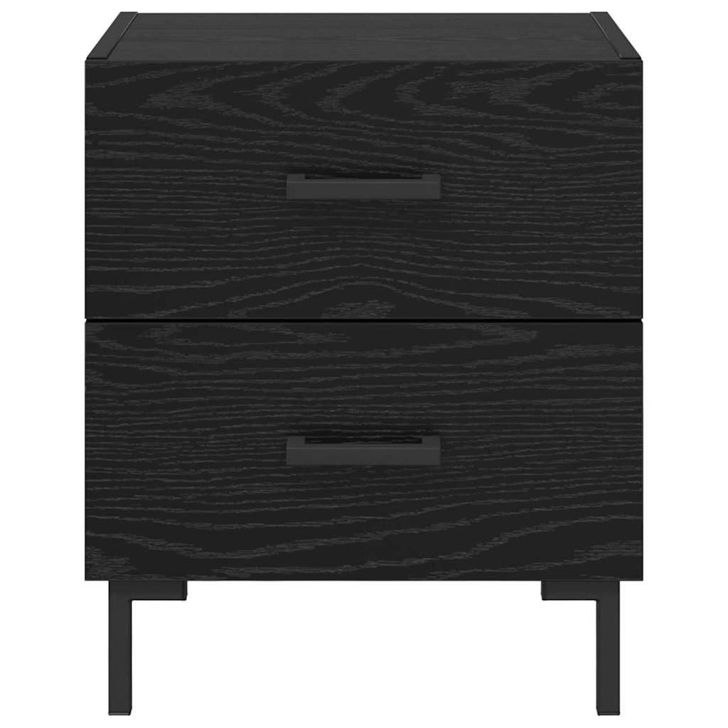 Bedside Cabinet with Drawer 2 pcs Black Oak 40 x 35 x 47.5 cm