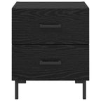 Bedside Cabinet with Drawer 2 pcs Black Oak 40 x 35 x 47.5 cm