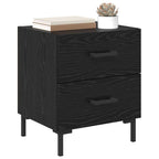 Bedside Cabinet with Drawer 2 pcs Black Oak 40 x 35 x 47.5 cm