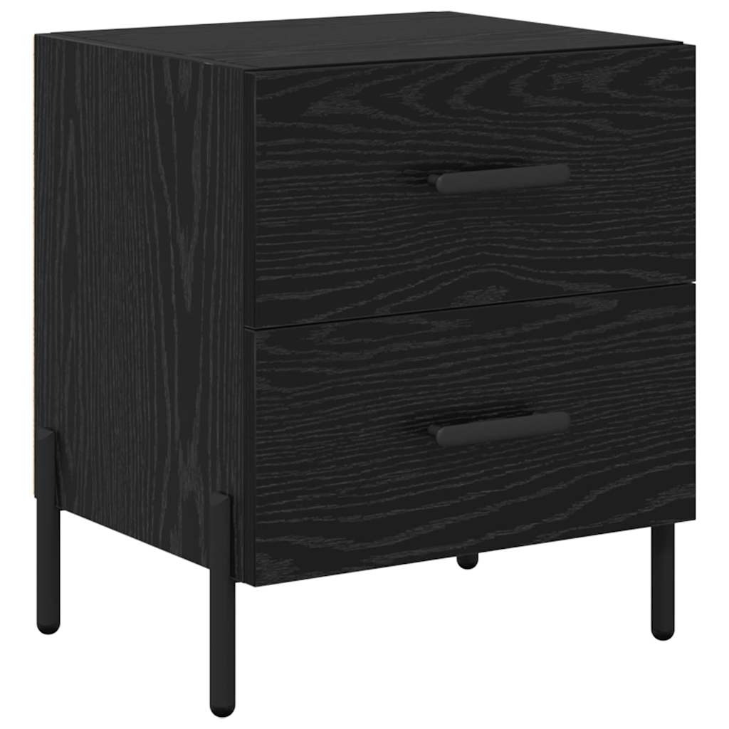 Bedside Cabinet Black Oak 40 x 35 x 47.5 cm Engineered Wood