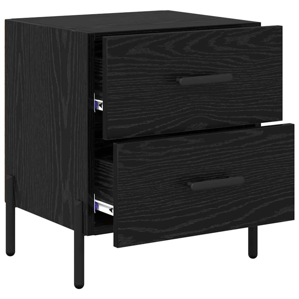 Bedside Cabinet Black Oak 40 x 35 x 47.5 cm Engineered Wood