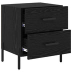 Bedside Cabinet Black Oak 40 x 35 x 47.5 cm Engineered Wood