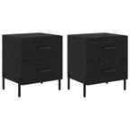 Bedside Cabinet with Drawer 2 pcs Black Oak 40 x 35 x 47.5 cm