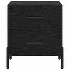 Bedside Cabinet with Drawer 2 pcs Black Oak 40 x 35 x 47.5 cm
