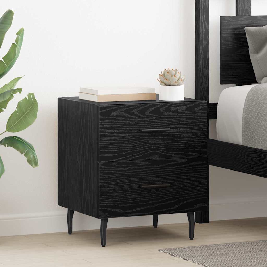 Bedside Cabinet Black Oak 40 x 35 x 47.5 cm Engineered Wood