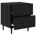Bedside Cabinet Black Oak 40 x 35 x 47.5 cm Engineered Wood