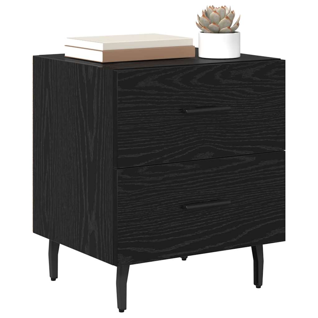 Bedside Cabinet Black Oak 40 x 35 x 47.5 cm Engineered Wood