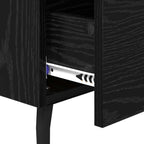 Bedside Cabinet with Drawer 2 pcs Black Oak 40 x 35 x 47.5 cm