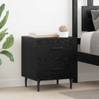 Bedside Cabinet with Drawer 2 pcs Black Oak 40 x 35 x 47.5 cm