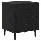 Bedside Cabinet with Drawer 2 pcs Black Oak 40 x 35 x 47.5 cm