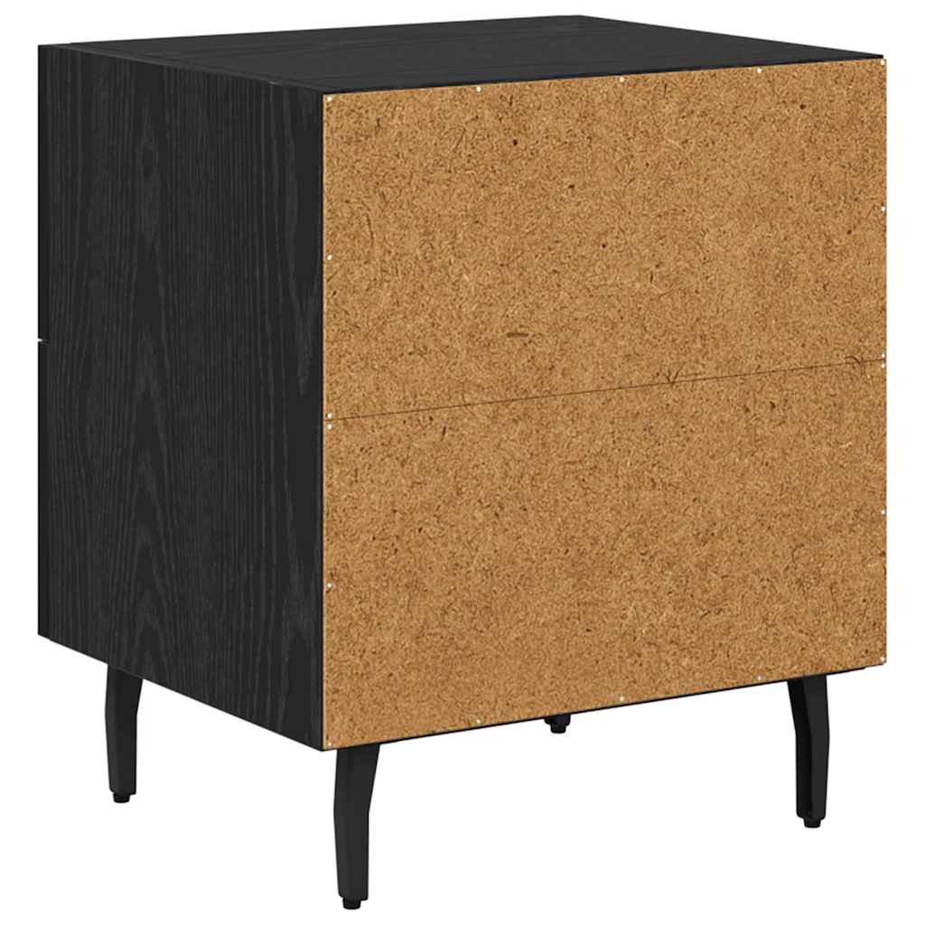 Bedside Cabinet with Drawer 2 pcs Black Oak 40 x 35 x 47.5 cm