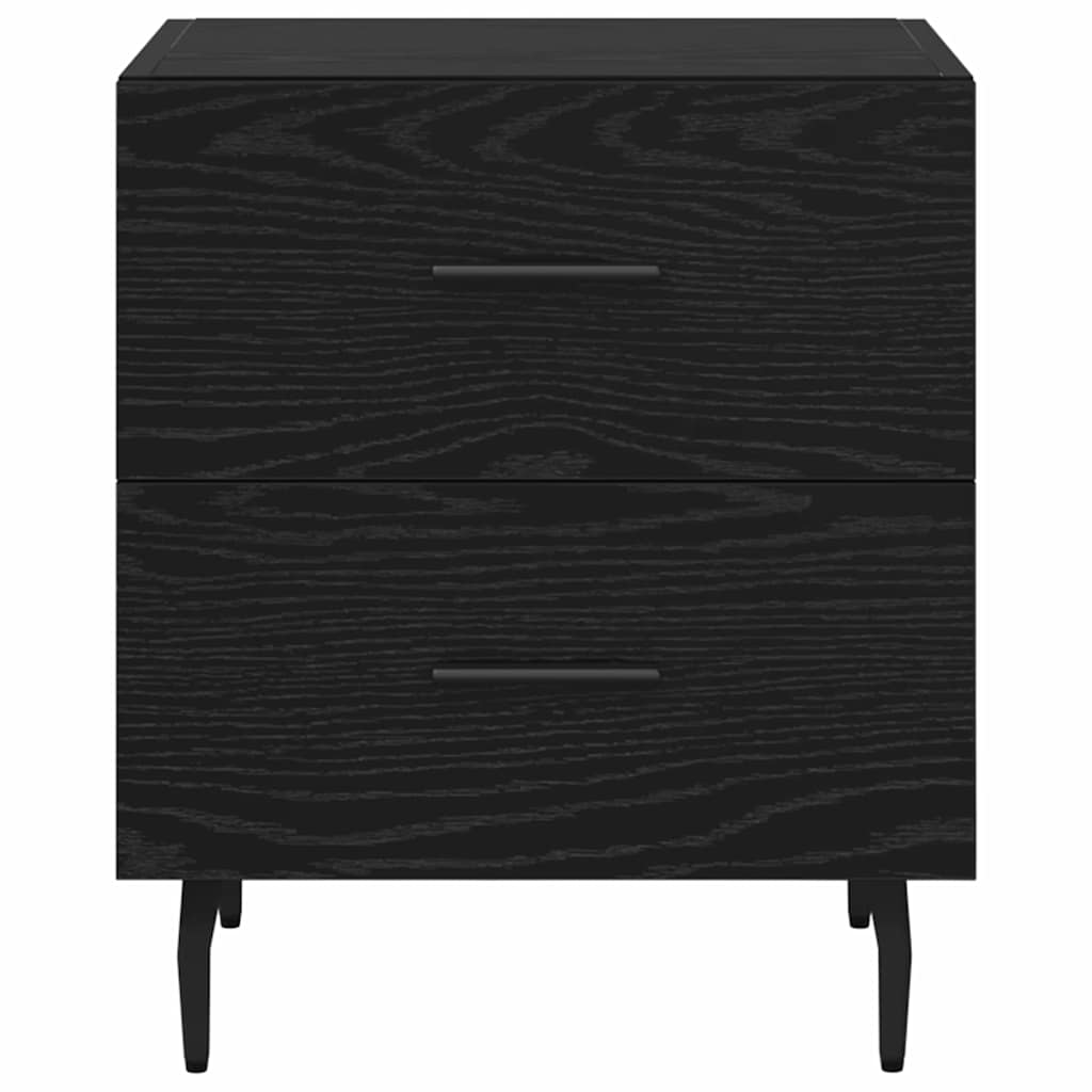 Bedside Cabinet with Drawer 2 pcs Black Oak 40 x 35 x 47.5 cm
