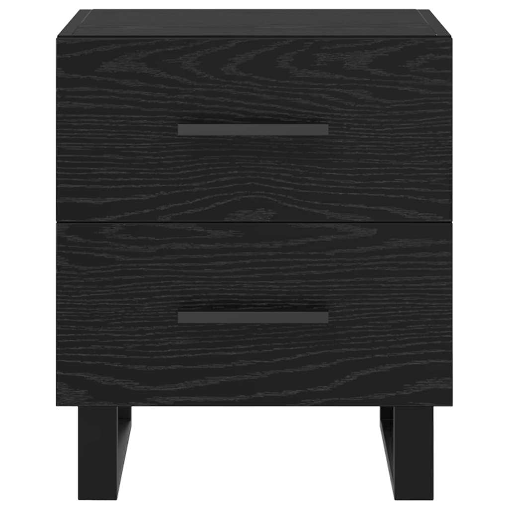 Bedside Cabinet Black Oak 40 x 35 x 47.5 cm Engineered Wood