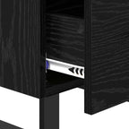 Bedside Cabinet with Drawer 2 pcs Black Oak 40 x 35 x 47.5 cm