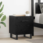 Bedside Cabinet with Drawer 2 pcs Black Oak 40 x 35 x 47.5 cm