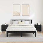 Bedside Cabinet with Drawer 2 pcs Black Oak 40 x 35 x 47.5 cm