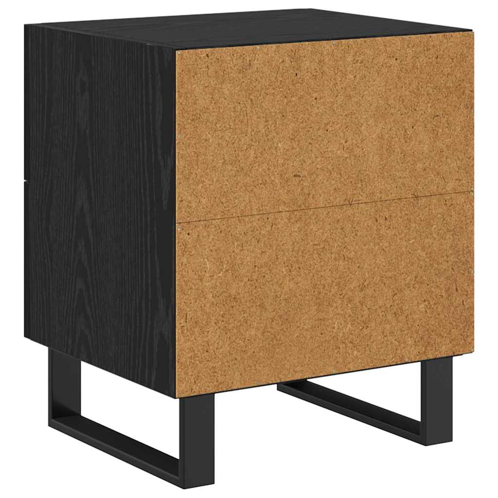 Bedside Cabinet with Drawer 2 pcs Black Oak 40 x 35 x 47.5 cm