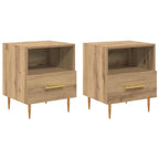 Bedside Table 2 pcs Brown 40 x 35 x 47.5 cm Engineered Wood
