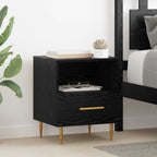 Bedside Table Black 40 x 35 x 47.5 cm Engineered Wood