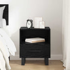 Bedside Cabinet Black Oak 40 x 35 x 47.5 cm Engineered Wood