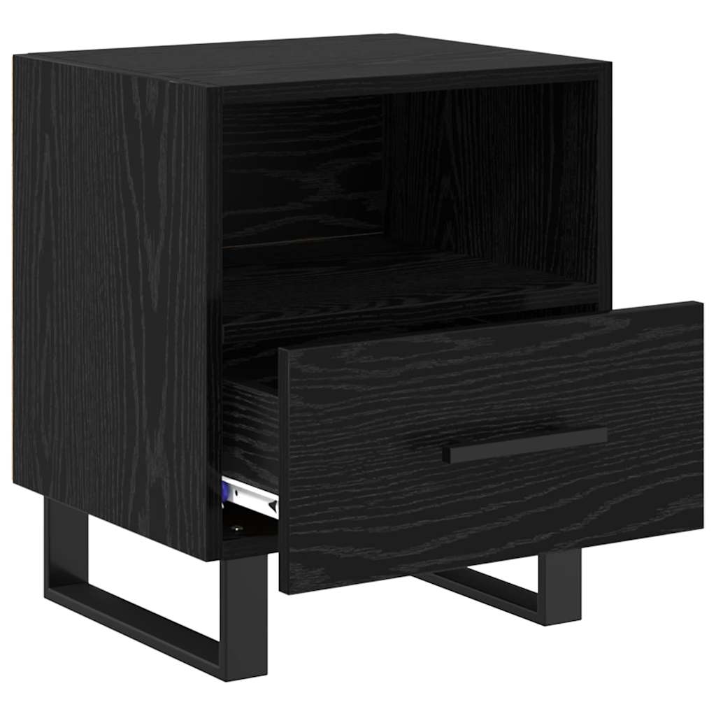 Bedside Cabinet Black Oak 40 x 35 x 47.5 cm Engineered Wood