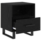 Bedside Cabinet Black Oak 40 x 35 x 47.5 cm Engineered Wood