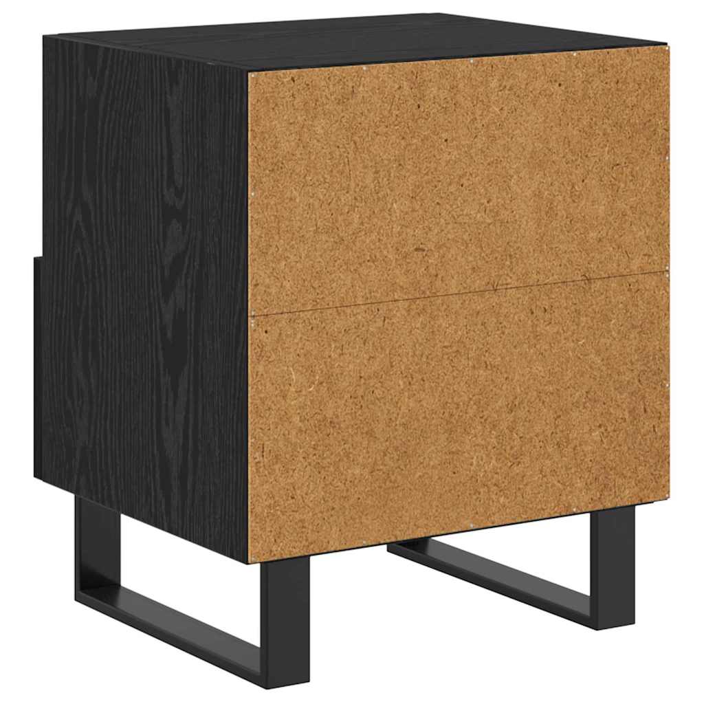 Bedside Cabinet Black Oak 40 x 35 x 47.5 cm Engineered Wood