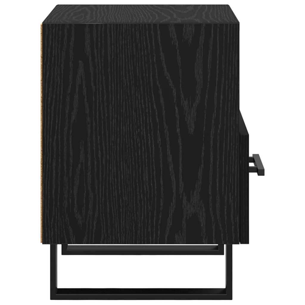 Bedside Cabinet with Drawer 2 pcs Black Oak 40 x 35 x 47.5 cm