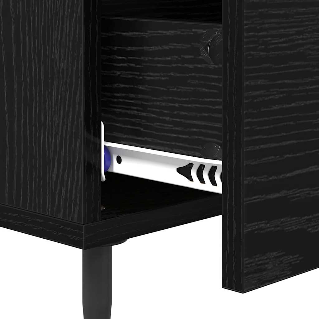 Bedside Cabinet Black Oak 40 x 40 x 66 cm Engineered Wood