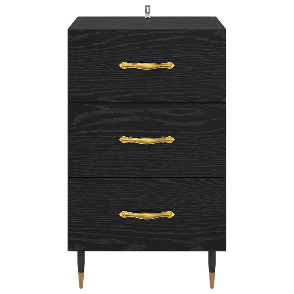 Bedside Cabinet Black Oak 40 x 40 x 66 cm Engineered Wood