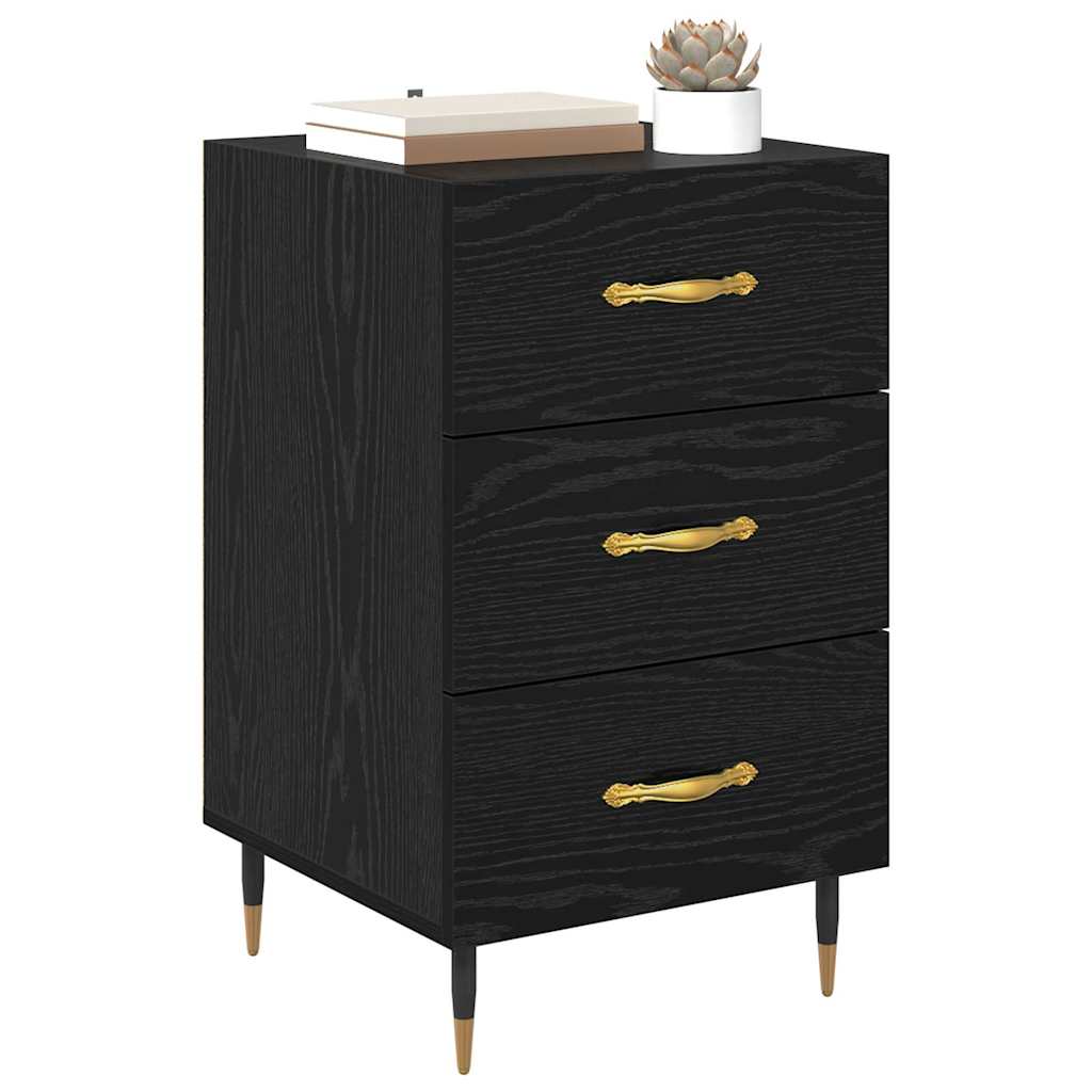 Bedside Cabinet Black Oak 40 x 40 x 66 cm Engineered Wood