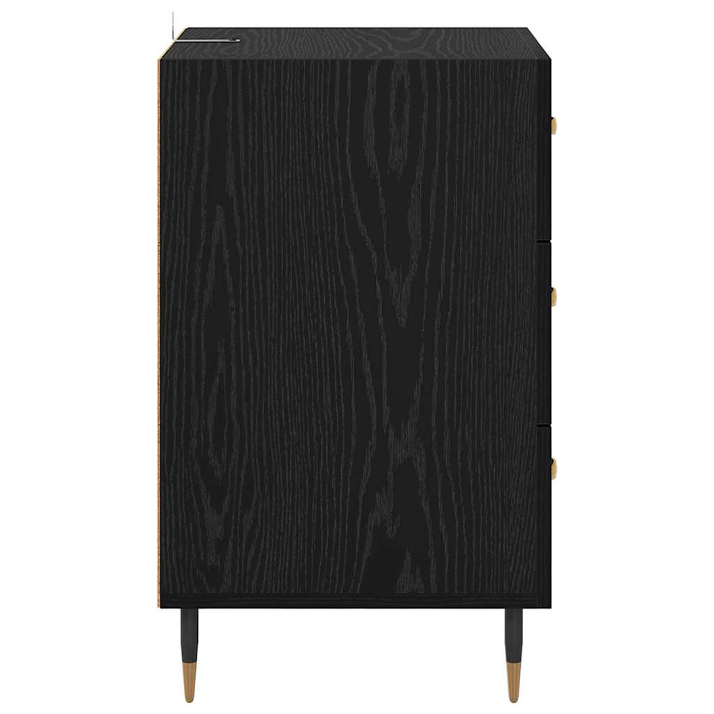 Bedside Cabinet Black Oak 40 x 40 x 66 cm Engineered Wood