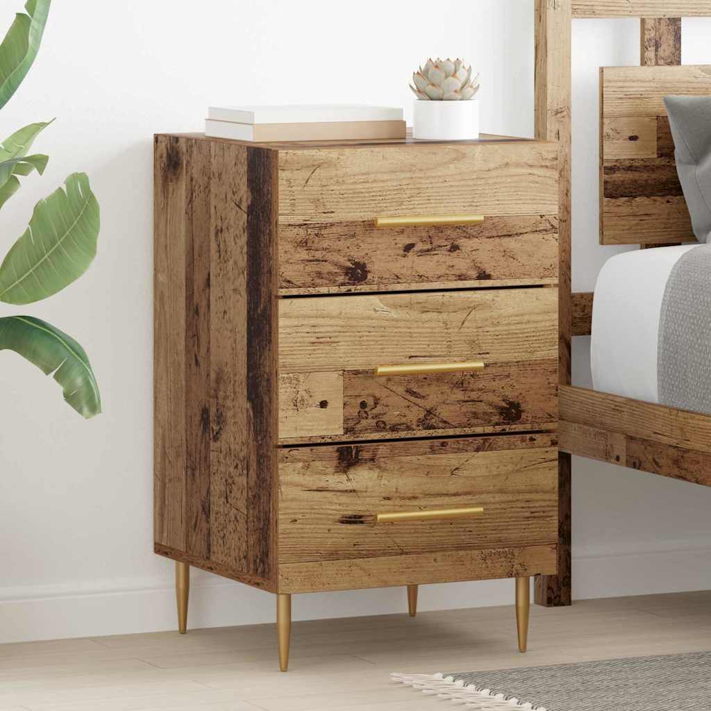 Bedside Cabinet with Drawer Old Wood 40 x 40 x 66 cm Engineered Wood